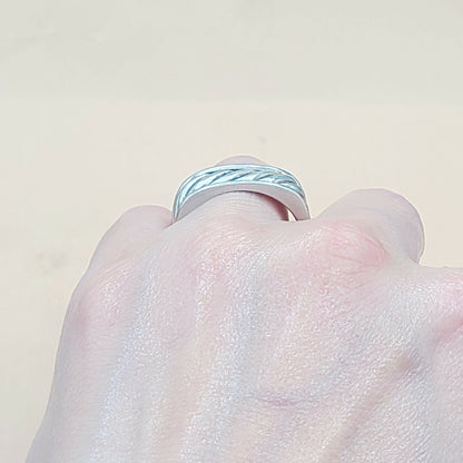 David Yurman Sculpted Cable Square Band Ring  AYW Luxury #