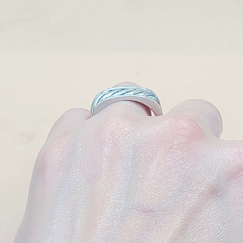  David Yurman Sculpted Cable Square Band Ring