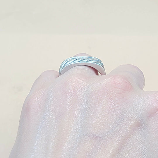  David Yurman Sculpted Cable Square Band Ring