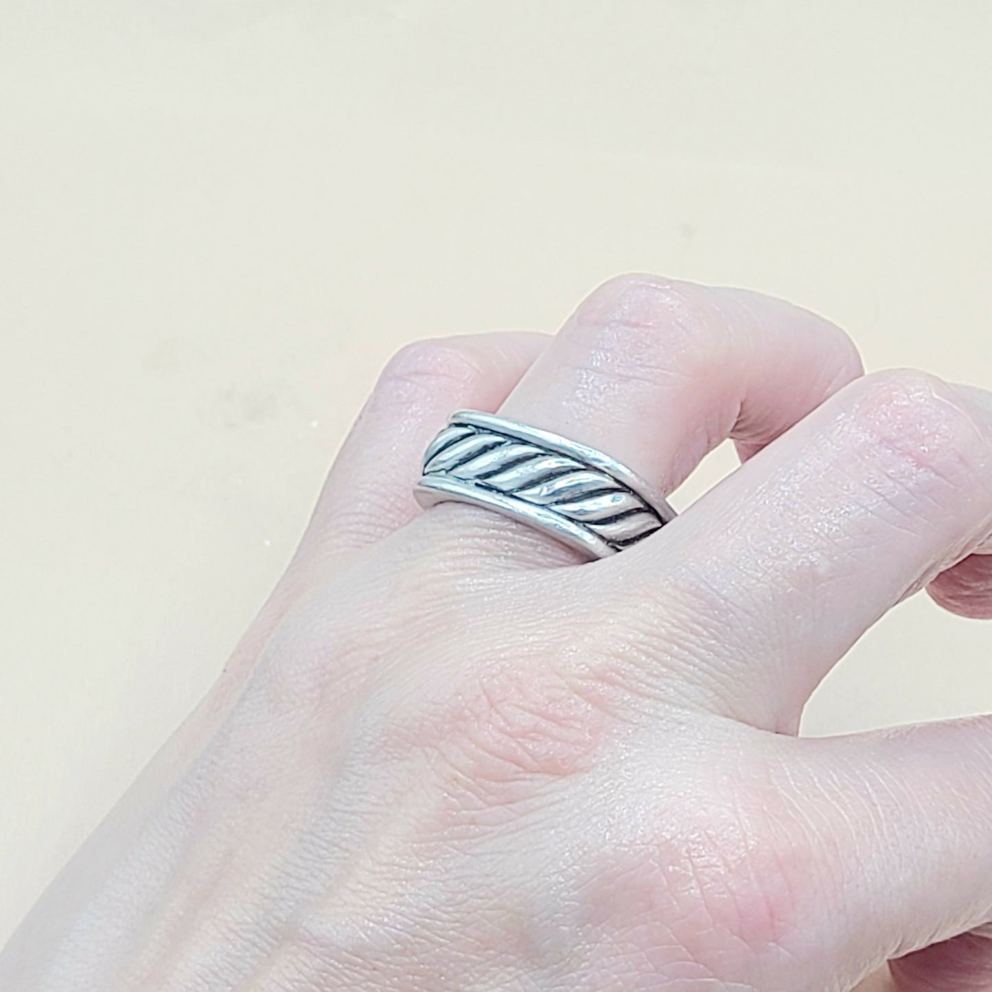 David Yurman Sculpted Cable Square Band Ring  AYW Luxury #