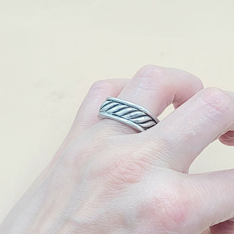  David Yurman Sculpted Cable Square Band Ring