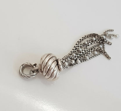 David Yurman Sculpted Pearl Tassel Pendant Enhancer
