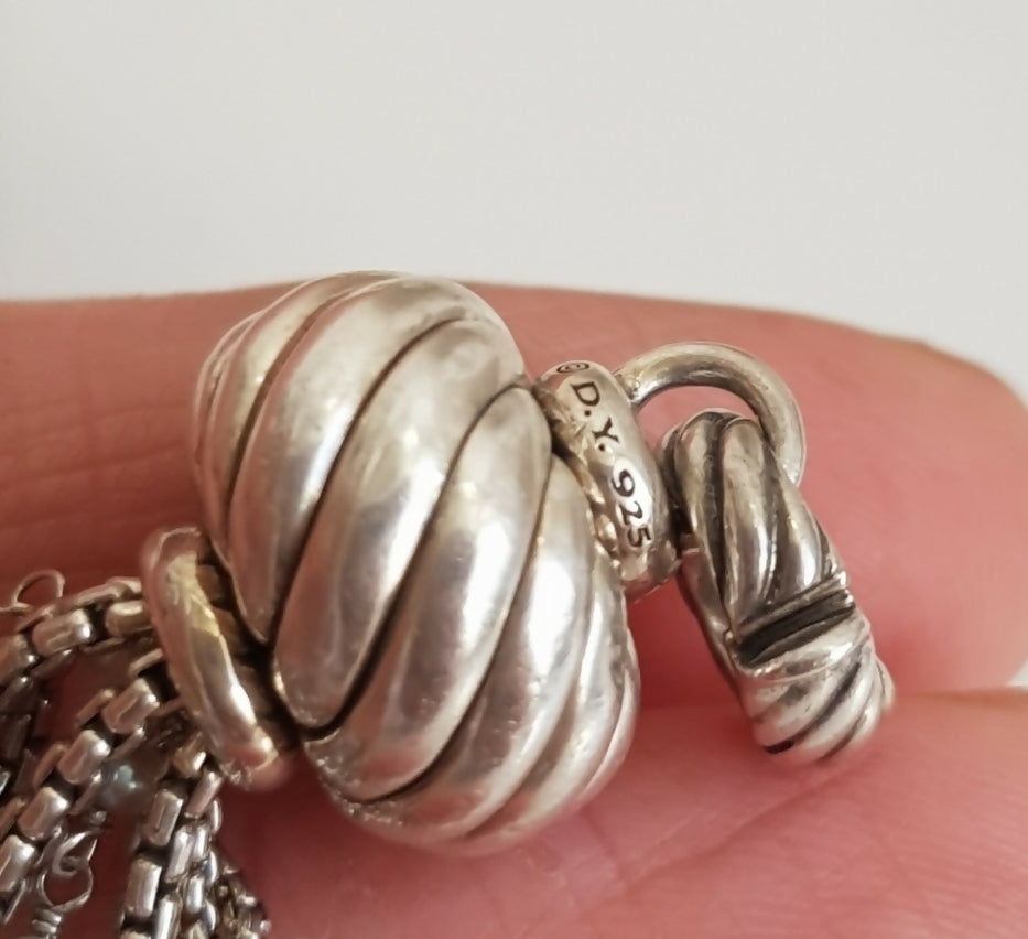 David Yurman Sculpted Pearl Tassel Pendant Enhancer
