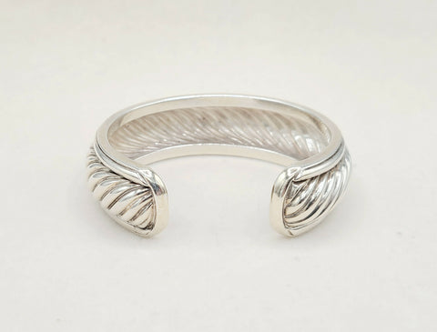  David Yurman Sculpted Thoroughbred Cable Diamond Bracelet