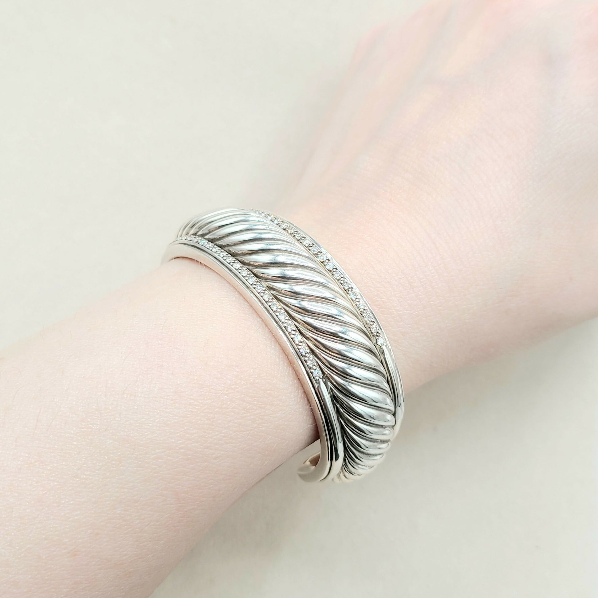 David Yurman Sculpted Thoroughbred Diamond Bracelet | Certified   AYW Luxury #