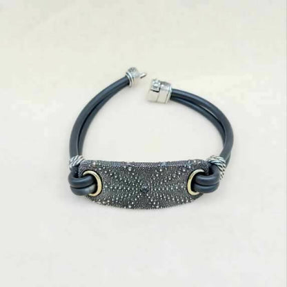 David Yurman Sea Urchin ID Bracelet With Black Diamond And Gold