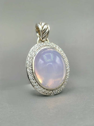 David Yurman Signature Oval Pendant Enhancer With Lavender Moonstone And Diamonds