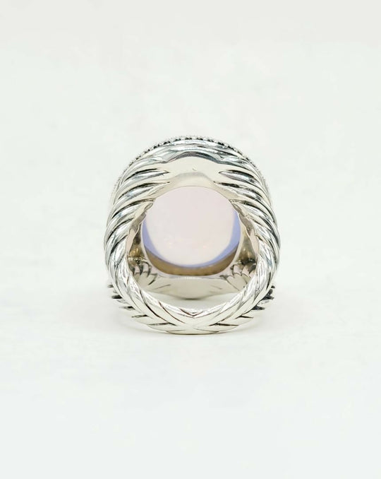 David Yurman Signature Oval Ring With Lavender Moonstone And Diamonds