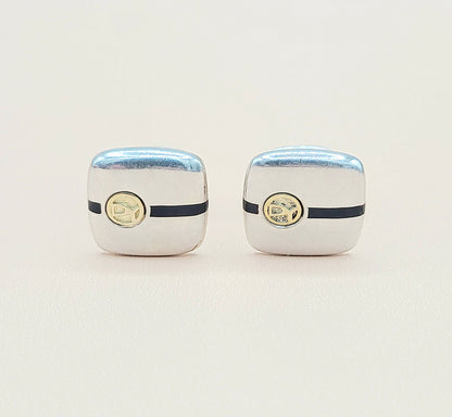 David Yurman Signature Enamel Logo Cufflinks    #