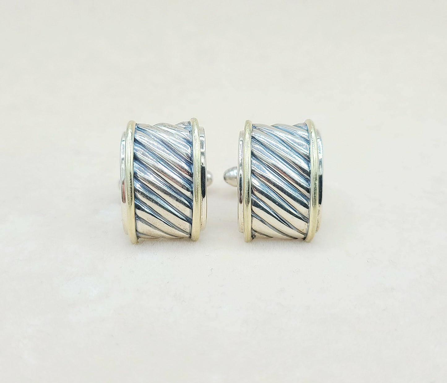 David Yurman Silver Thoroughbred Cable Cufflinks | Certified Pre-Owned  AYW Luxury #
