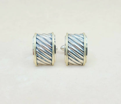 David Yurman Silver Thoroughbred Cable Cufflinks | Certified Pre-Owned  AYW Luxury #
