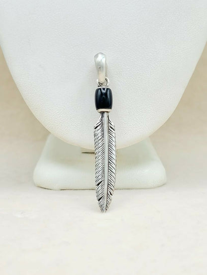 David Yurman Southwest Feather Black Onyx Amulet Sterling Silver | AYW Luxury