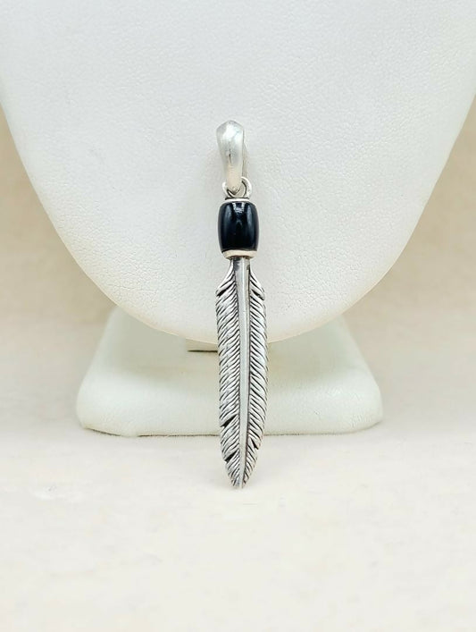 David Yurman Southwest Feather Black Onyx Amulet Sterling Silver | AYW Luxury