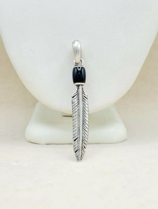 David Yurman Southwest Feather Black Onyx Amulet Sterling Silver | AYW Luxury