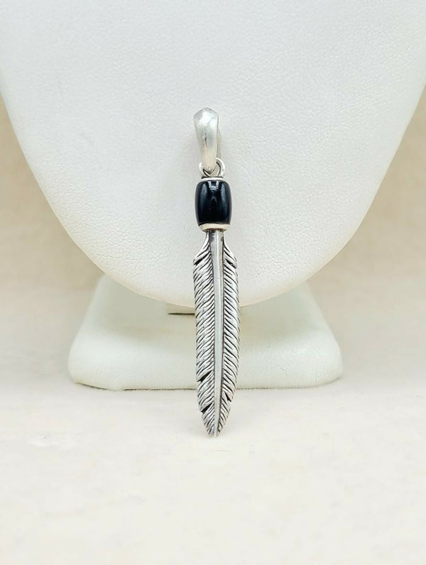 David Yurman Southwest Feather Black Onyx Amulet Sterling Silver | AYW Luxury