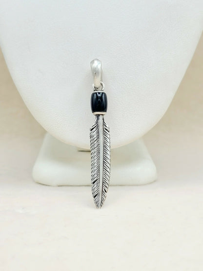 David Yurman Southwest Feather Black Onyx Amulet Sterling Silver | AYW Luxury