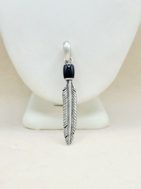 David Yurman Southwest Feather Black Onyx Amulet Sterling Silver | AYW Luxury