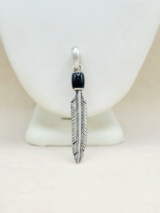 David Yurman Southwest Feather Black Onyx Amulet Sterling Silver | AYW Luxury
