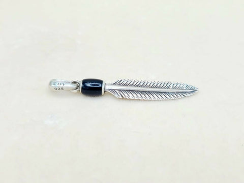 David Yurman Southwest Feather Black Onyx Amulet Sterling Silver | AYW Luxury