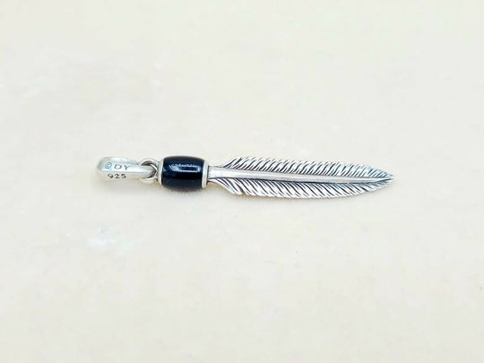 David Yurman Southwest Feather Black Onyx Amulet Sterling Silver | AYW Luxury