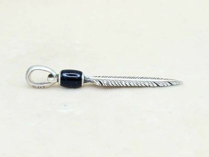 side David Yurman Southwest Feather Black Onyx Amulet Sterling Silver | AYW Luxury