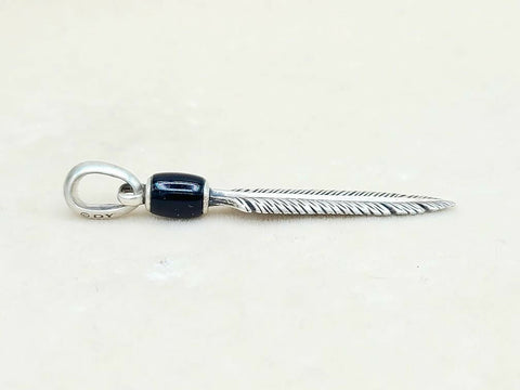 side David Yurman Southwest Feather Black Onyx Amulet Sterling Silver | AYW Luxury