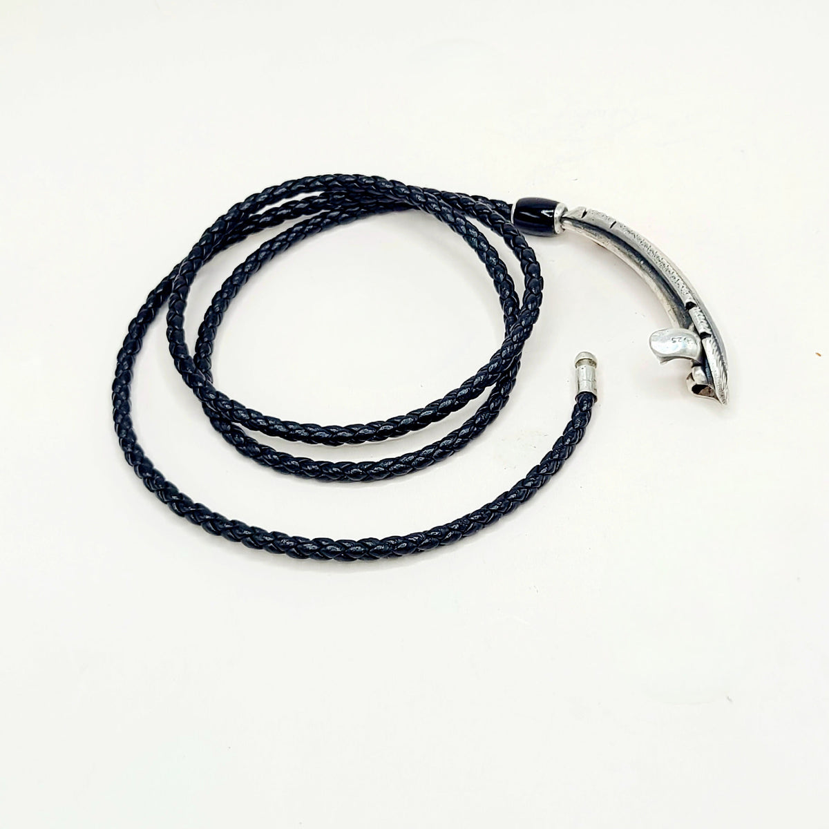 David Yurman Southwest Frontier Feather Triple Wrap Bracelet Black Onyx Sterling Silver Medium