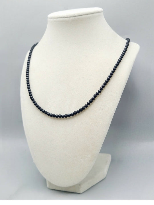 David Yurman Spiritual Beads Black Onyx Necklace Sterling Silver 4mm 26"