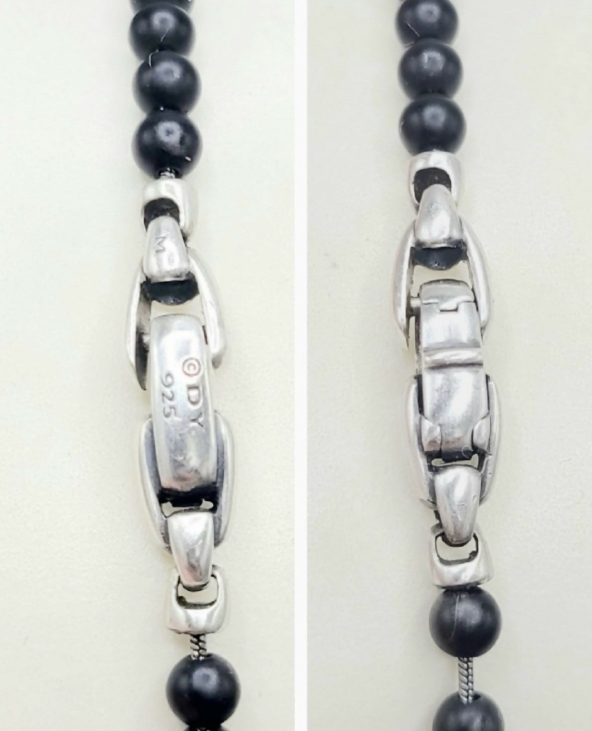 hallmark of David Yurman Spiritual Beads Black Onyx Necklace Sterling Silver 4mm 26"