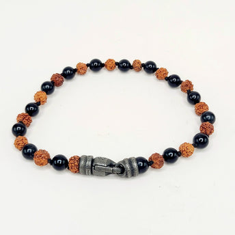 David Yurman Spiritual Beads Black Onyx Rudraksha Bracelet Sterling Silver 6mm Large