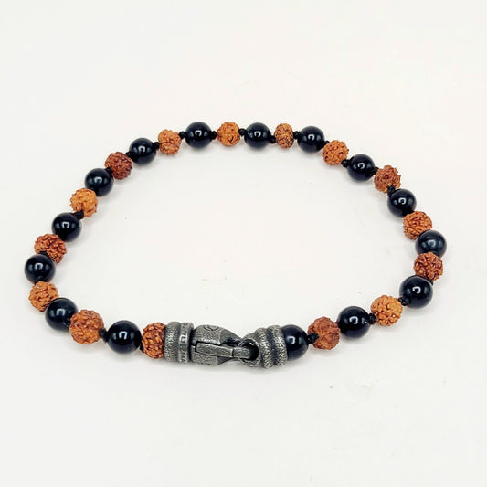 David Yurman Spiritual Beads Black Onyx Rudraksha Bracelet Sterling Silver 6mm Large