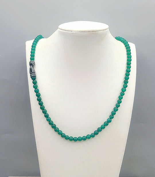  David Yurman Spiritual Beads Green Onyx Necklace-