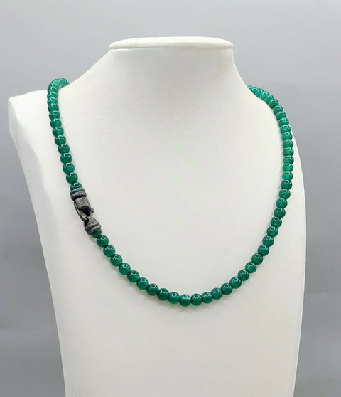  David Yurman Spiritual Beads Green Onyx Necklace-