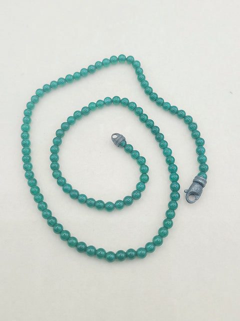  David Yurman Spiritual Beads Green Onyx Necklace-