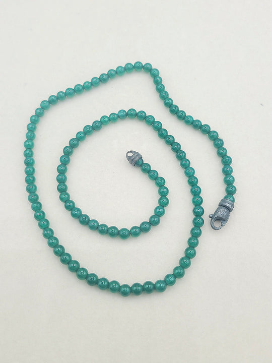  David Yurman Spiritual Beads Green Onyx Necklace-