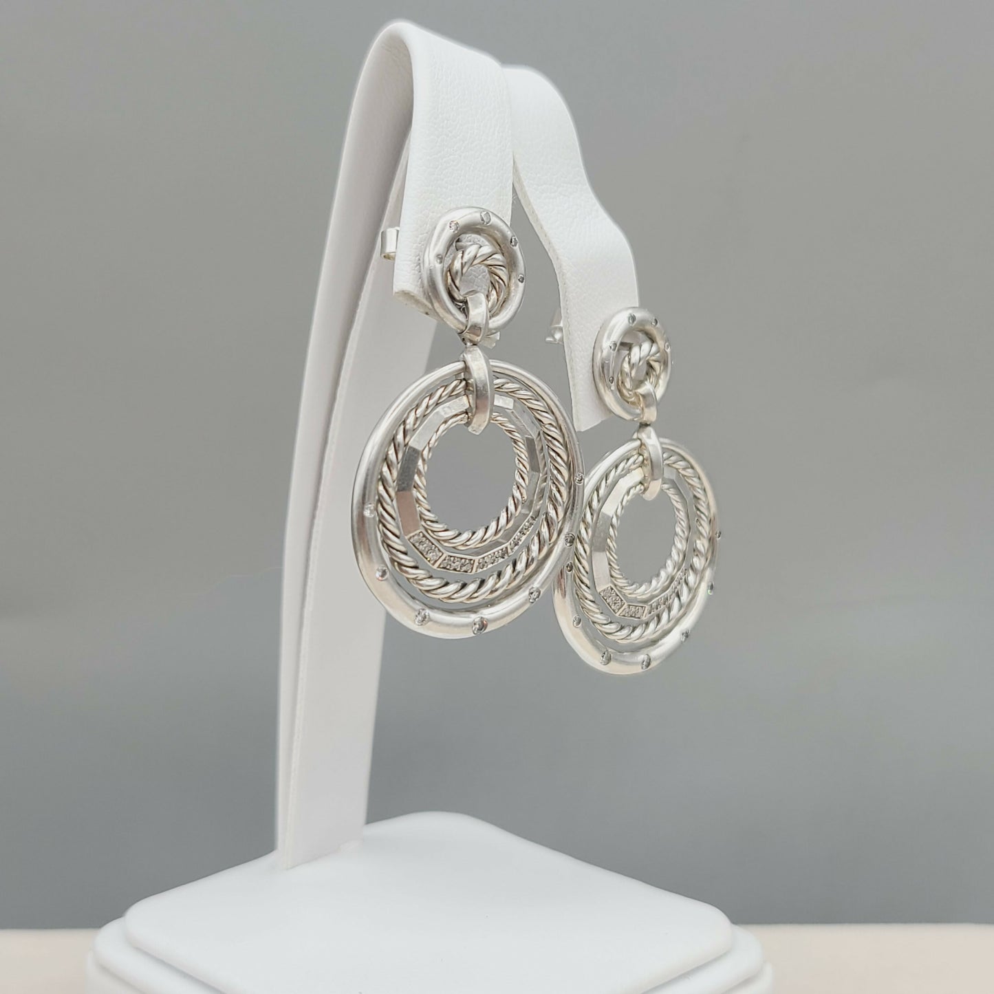 David Yurman Stax Drop Earrings With Diamonds