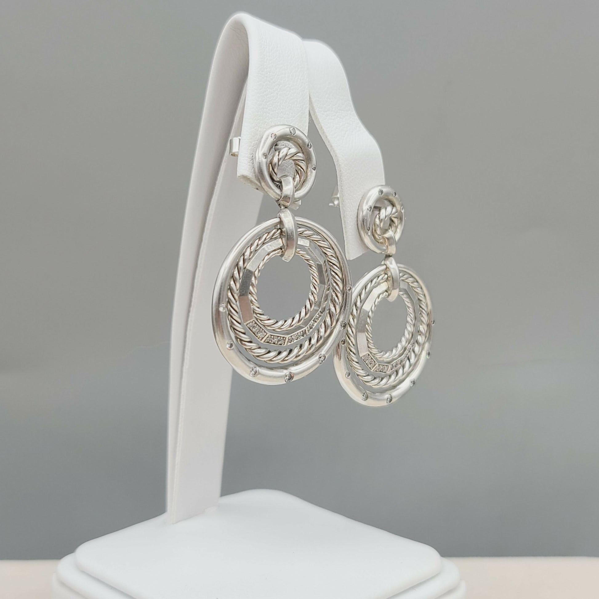 David Yurman Stax Drop Earrings With Diamonds