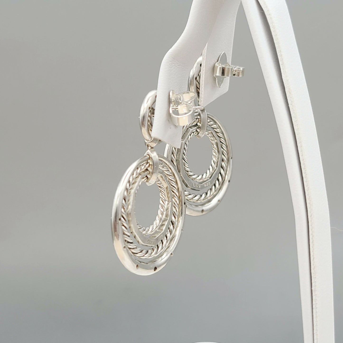 David Yurman Stax Drop Earrings With Diamonds