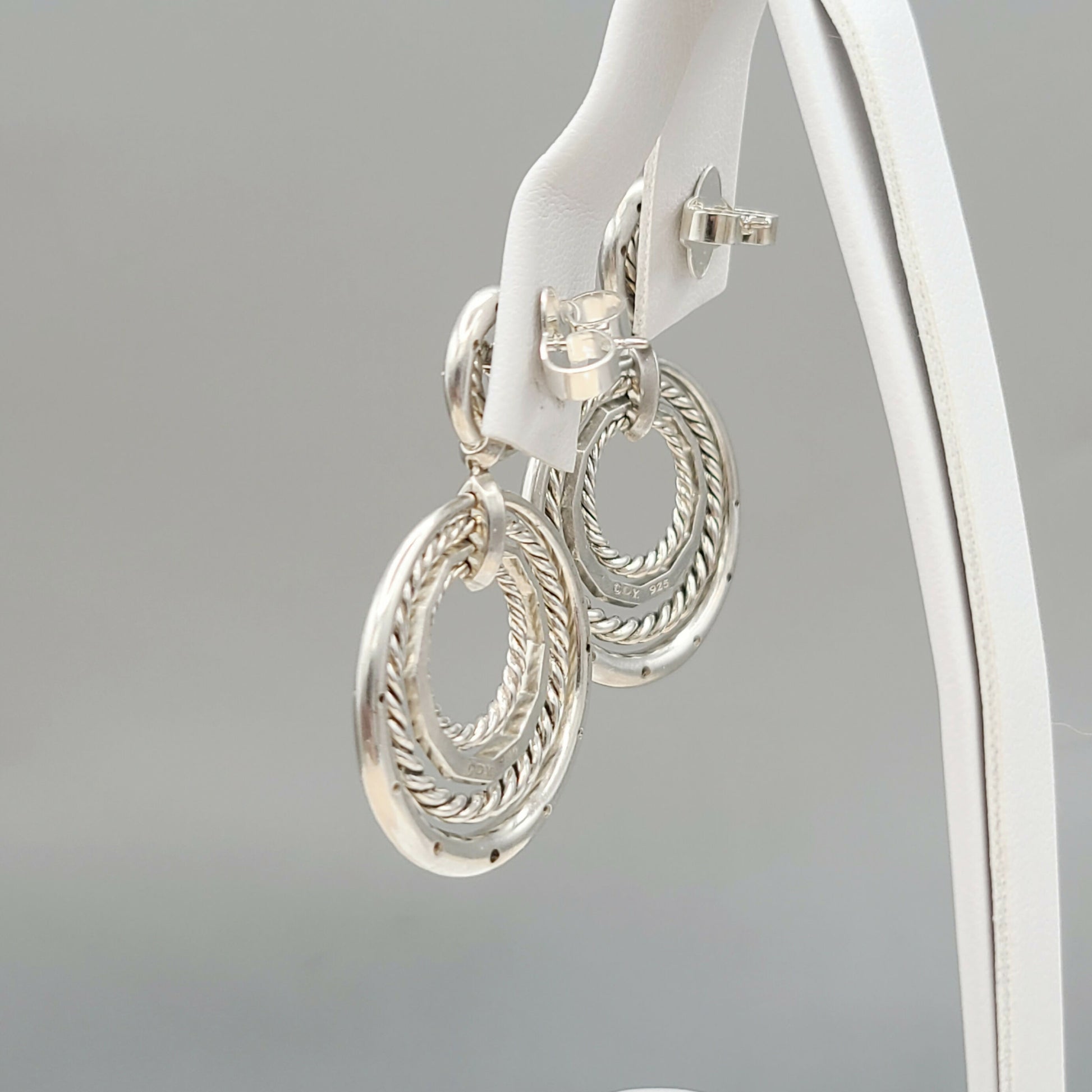 David Yurman Stax Drop Earrings With Diamonds