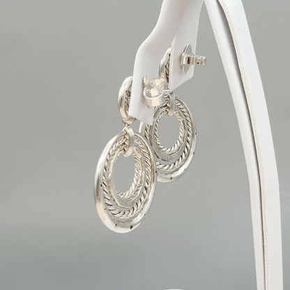 David Yurman Stax Drop Earrings With Diamonds