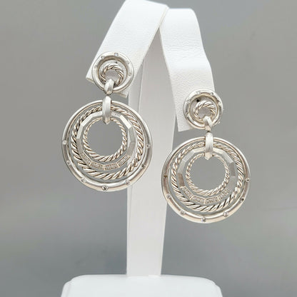 David Yurman Stax Drop Earrings With Diamonds