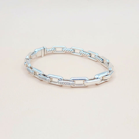  David Yurman Stax Link Diamond Bracelet