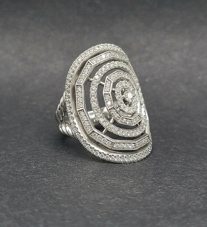 David Yurman Stax Ring In 18K White Gold With Diamonds