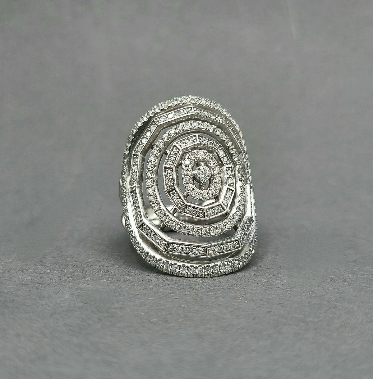 David Yurman Stax Ring In 18K White Gold With Diamonds