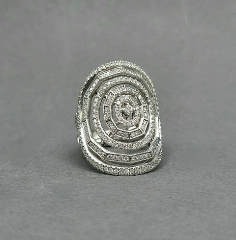 David Yurman Stax Ring In 18K White Gold With Diamonds