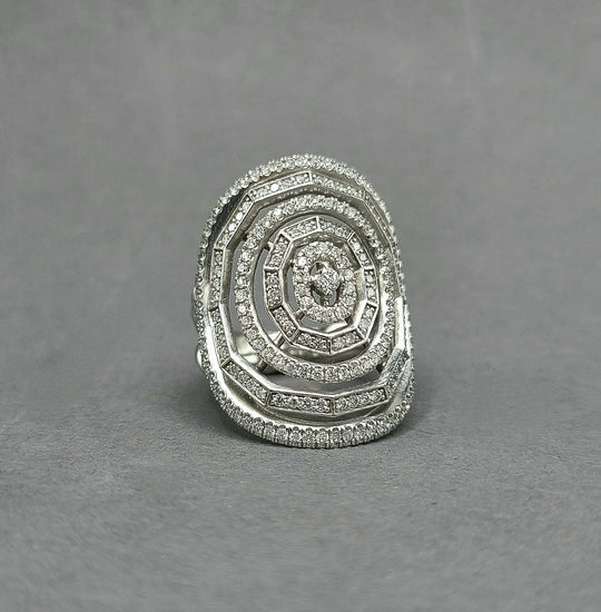 David Yurman Stax Ring In 18K White Gold With Diamonds