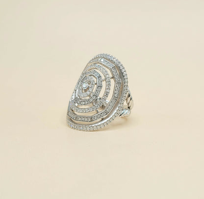 David Yurman Stax Ring In 18K White Gold With Diamonds