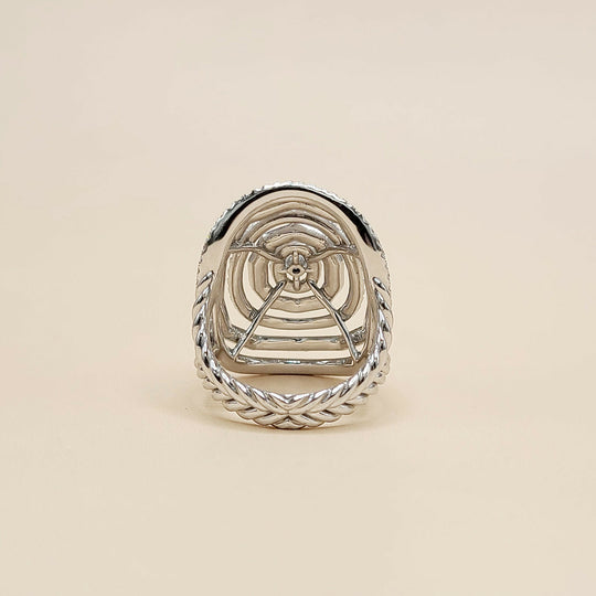  back view of David Yurman Stax Ring In 18K White Gold With Diamonds