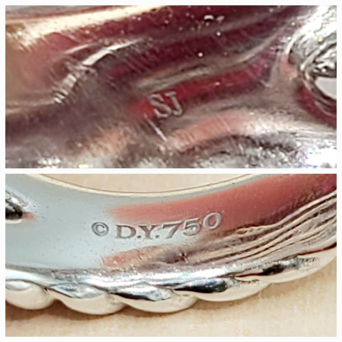 hallmark of David Yurman Stax Ring In 18K White Gold With Diamonds