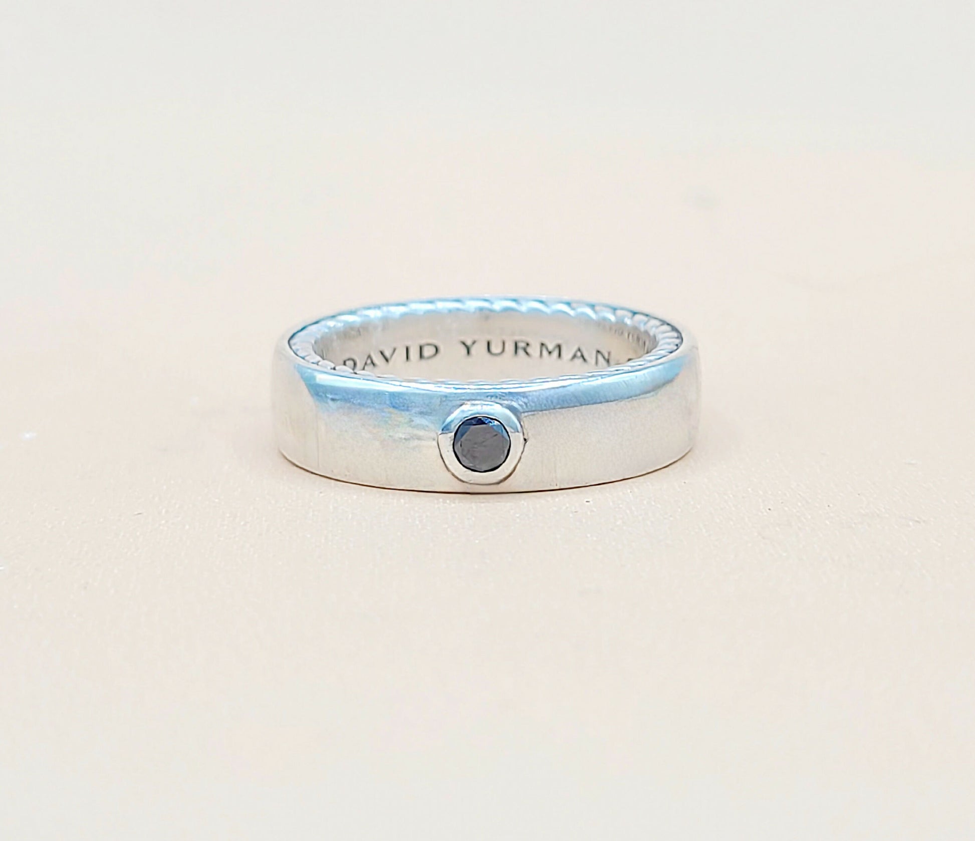 David Yurman Streamline Black Diamond Band Ring  AYW Luxury #